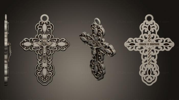 Crosses (crucifix 15, KRS_0192) 3D models for cnc